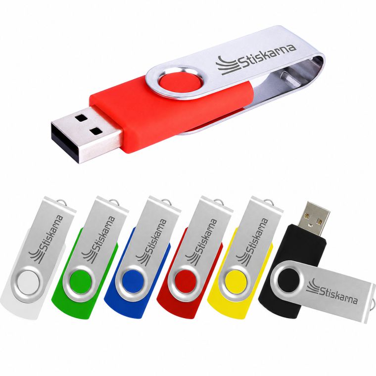 USB ključki v različnih barvah z graviranim logotipom Stiskarna